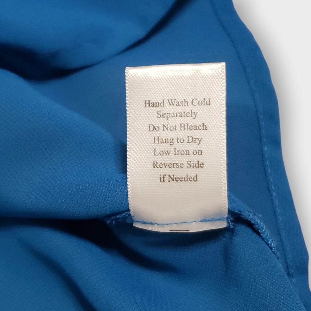 Coldwater Creek 100% Silk Abstract Floral Patchwork Blouse Womens Medium V-Neck - Picture 8 of 12